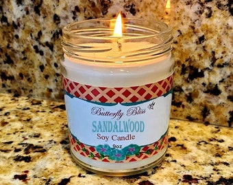 Sandalwood Soy Candle | sandalwood candle | scented candle | Soy Candle | Natural Candle | ready to ship candle | jar candle | Wood wick