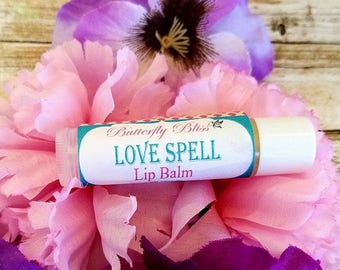 homemade lip balm | love spell lip balm | organic lip balm | all natural lip balm | beeswax lip balm | shea butter lip balm | moisturizing