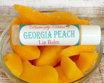 peach lip balm | lip butter | shea butter lip balm | gifts for women | bridesmaid gifts | beeswax lip balm | peach | peach scented | lips