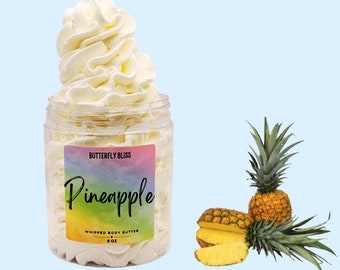Manteca corporal de piña / Loción / Afrutado / Cumpleaños / Cítrico / Único / Regalo para ella / Crema / Baño / Belleza / Mamá / Lindo / piña / fruta