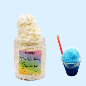 Blaue Himbeere Snowcone Körperbutter, Snowcone, Blaue Himbeere, Sommerlotion, Sommergeschenk, Geburtstagsgeschenk, Hautpflege Sheabutterlotion