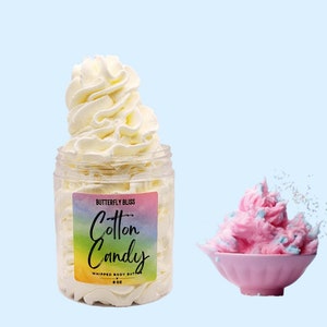Cotton candy body butter in 4oz and 8oz