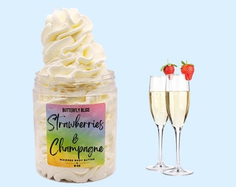 whipped body butter lotion | strawberries and champagne body butter | natural body butter | body moisturizer | natural skin care | cream