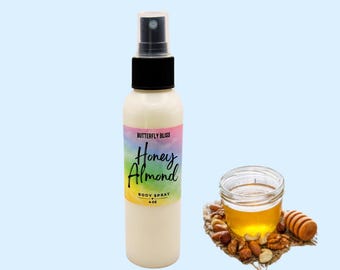 Honey Almond Body Spray Mist | Sweet Golden Honey and Buttery Almond Perfume | Sweet Almond Perfume | Bakery Scent for Women |Free Shipping