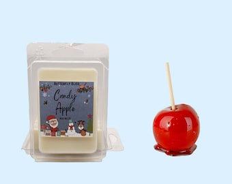 Cera derretida con forma de manzana acaramelada / Cera derretida con aroma a caramelo / Cera derretida con forma de manzana / Idea de regalo de cera derretida / Clamshells con aroma intenso / Cera de soja con aroma intenso