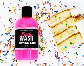 Birthday Cake Body Wash, Bubble Bath, Shower Gel, Liquid Soap,