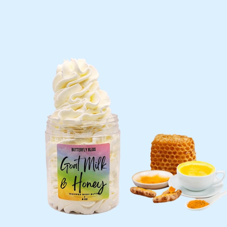 Goat milk and honey body butter in 4oz and 8oz