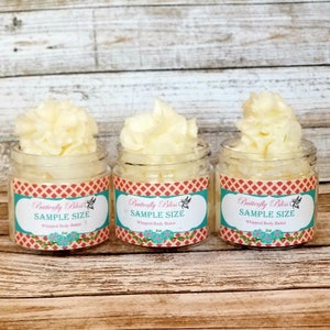 Sample Sets Whipped Body Butter. Non-greasy Whipped Natural Shea and Mango Body Butter