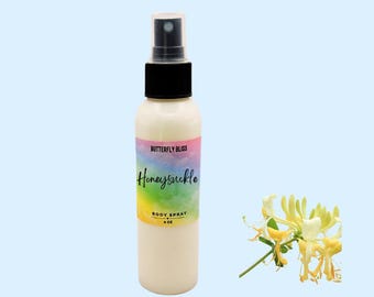 Geißblatt Körperspray Nebel | Weiches blumiges Parfüm mit weißem Moschus | eleganter Blumenduft für Frauen | Frühlingsblumen Körpernebel | Duft