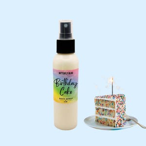 Birthday Cake Body Spray | Vanilla Frosting Scented Mist | Sweet Icing Perfume | 4 oz 8 oz 16 oz | Vegan Alcohol-Free Gift for Her