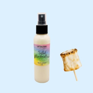 Toasted Marshmallow Body Spray | Fall-Inspired Sweet Vanilla & Sugar Mist | Campfire Scent Gift | Vegan | Marshmallow and Vanilla Body Spray