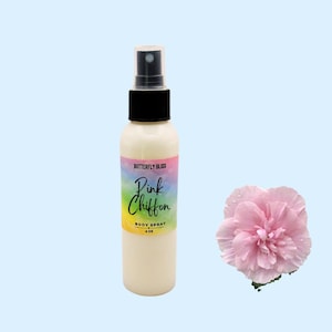 Pink Chiffon Body Spray | Fruity Floral Mist with Vanilla & Musk | Soft Feminine Scent Musk | Floral Perfume with Sandalwood | Light Scent