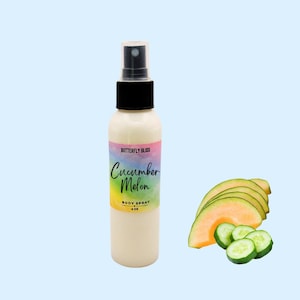 Cucumber Melon Body Spray | Refreshing Spa Scent Mist | Fruity Green Fragrance | Spa Scent Perfume | Self Care Gift for Her | Melon Spray