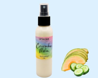 Komkommer Meloen Body Spray | Verfrissende spa-geurmist | Fruitige groene geur | Spa-geurparfum | Zelfzorgcadeau voor haar | Meloenspray