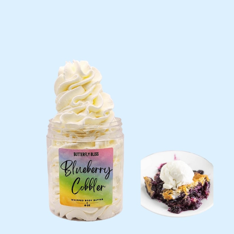 Blueberry cobbler body butter in 4oz and 8oz