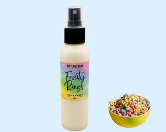Fruity Rings Body Spray Mist | Sweet Cereal Scent | Fun Cereal Perfume for Women and Kids | Fruity Rings Perfume | Ceral Gift for kids