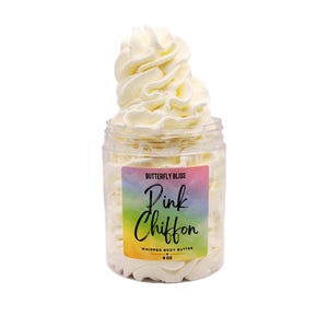 Pink Chiffon Whipped Body Butter | Flirty Floral Scent | 4 oz & 8 oz | Handmade Body Cream | Gift for Her | Feminine Skincare Perfume Scent