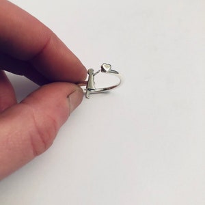 Banksy girl ring and heart balloon in 925 silver