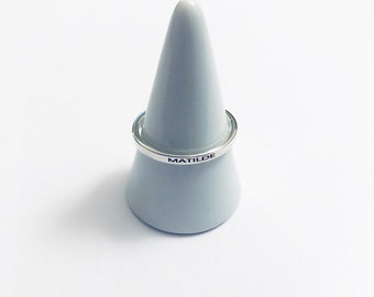 925 silver wedding ring with personalized engraving
