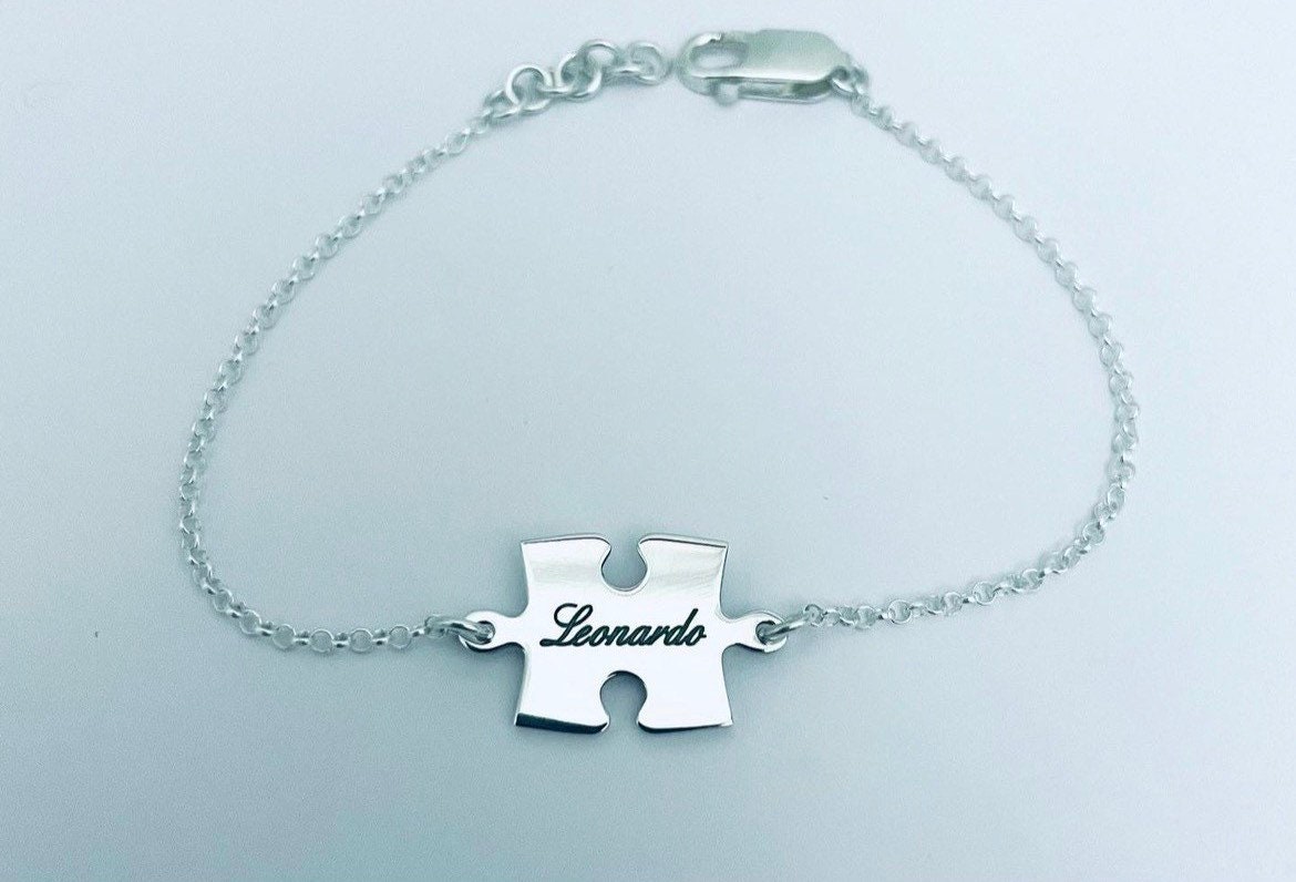 Charm Sterling silver 925 Glittering puzzle piece, friendship bracelet  pendant - VMD parfumerie - drogerie