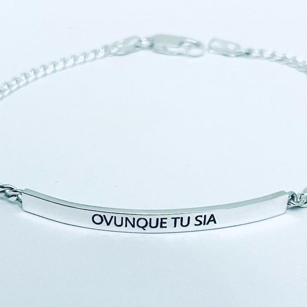 Bracelet in 925 silver with plate customizable with engraving