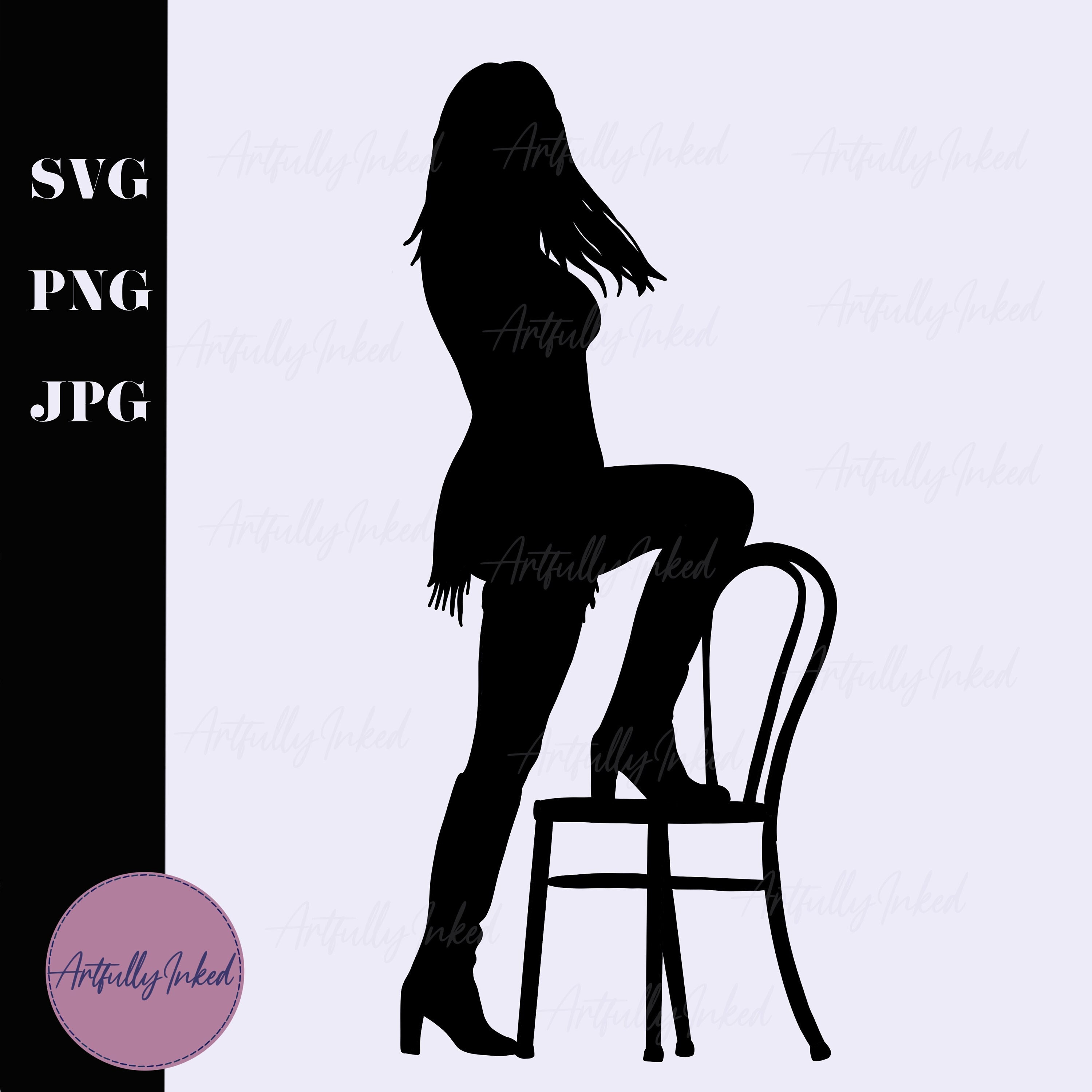 Illustration Silhouette of Taylor Swift Chair Dance at the Eras Tour PNG, SVG, JPEG Etsy