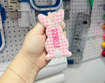 Basket Tag | Easter Gift Tag | Bunny Customized Tag | Carrot Tag | Easter Egg Embroidered Tag | Embroidery
