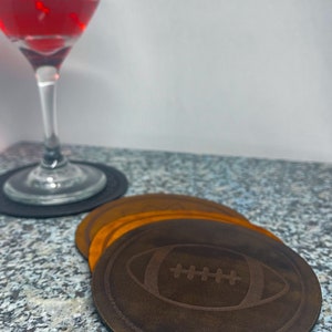 Leather Coaster Set- 4 or 6 Count