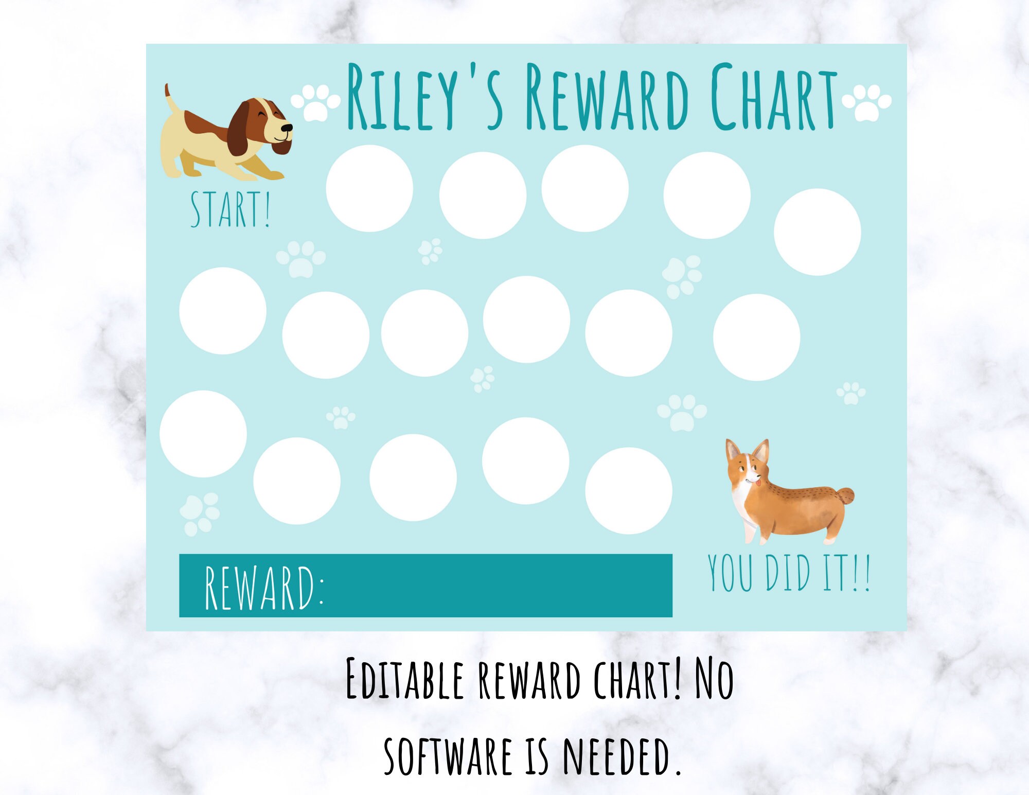 Kids reward chart Dog reward chart reward chart puppy | Etsy