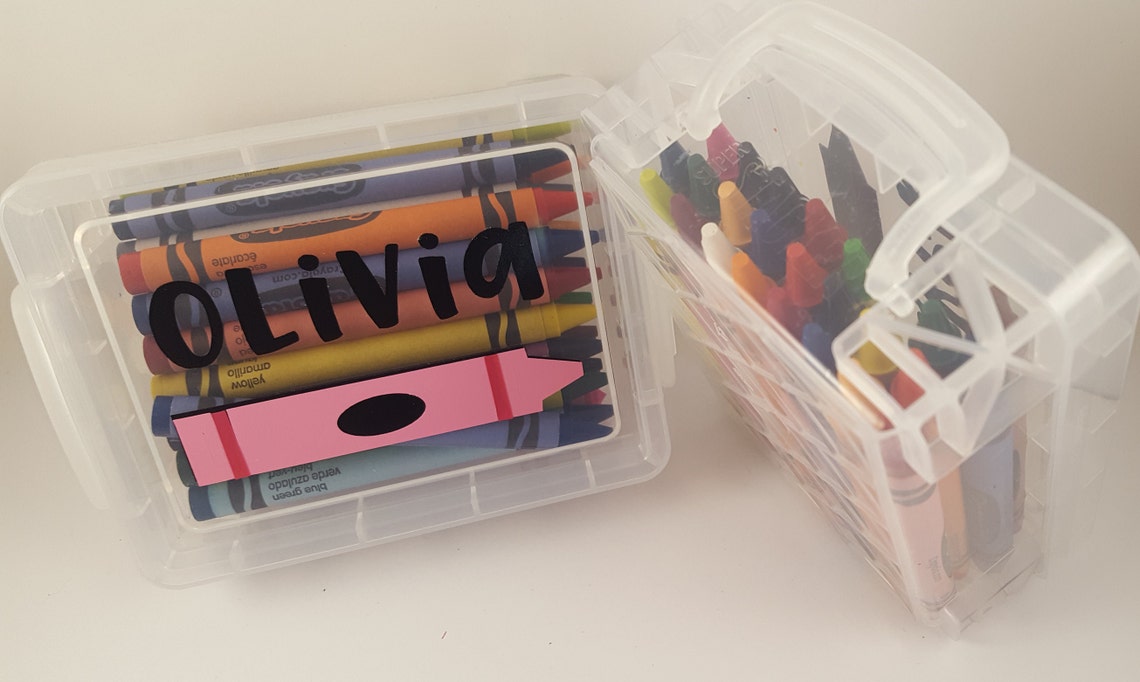 Personalized Crayon Box With 24 Crayons Back to School Keep Etsy