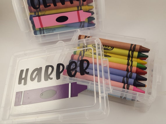 Personalized Crayon Box With 24 Crayons Back to School Keep Your Crayons  Organized Storage for Crayons Snap Top Lid Easter Basket 