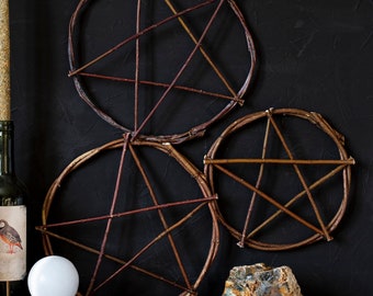 Handmade Twig Pentagram: Wiccan Pagan Altar Tool