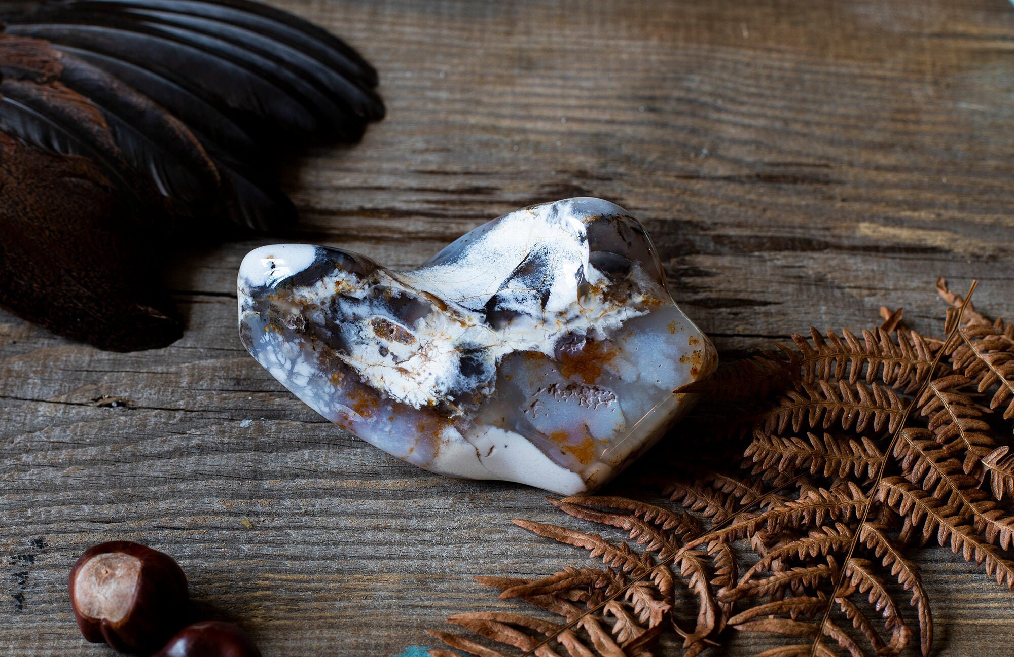 Natural Polished Cacholong Chalcedony free form polished Altar Etsy