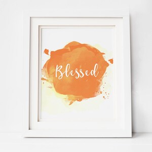 Thanksgiving Printable / Blessed Sign / Fall Decoration / Rustic Fall Decor / Thanksgiving Decor / Housewarming Gift / Watercolor Wreath