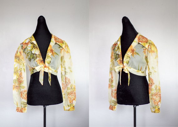Vintage 60s 70s Boho Hippie Crop Top