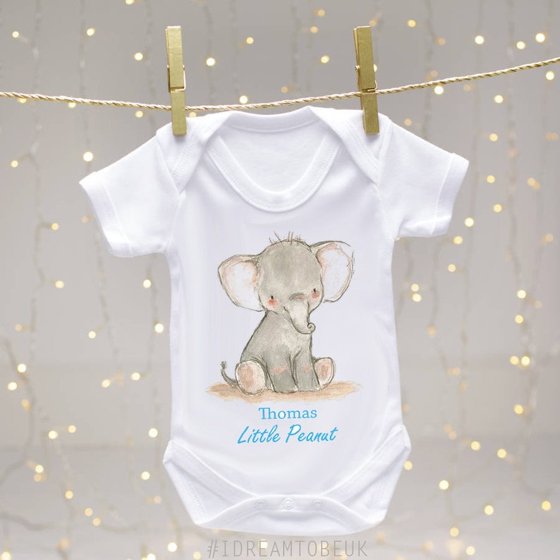 Little Peanut Babygrow Cute New Baby Elephant Animals Present Gift
