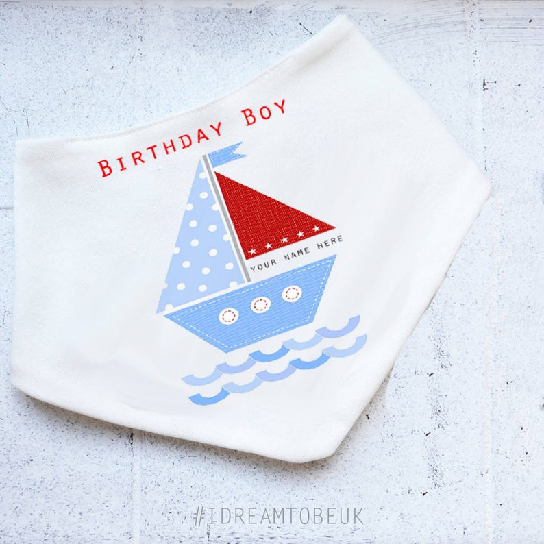 baby grow first birthday body suit personalised blue boat birthday boy Birthday baby vest sailing boat 1st birthday birthday gift
