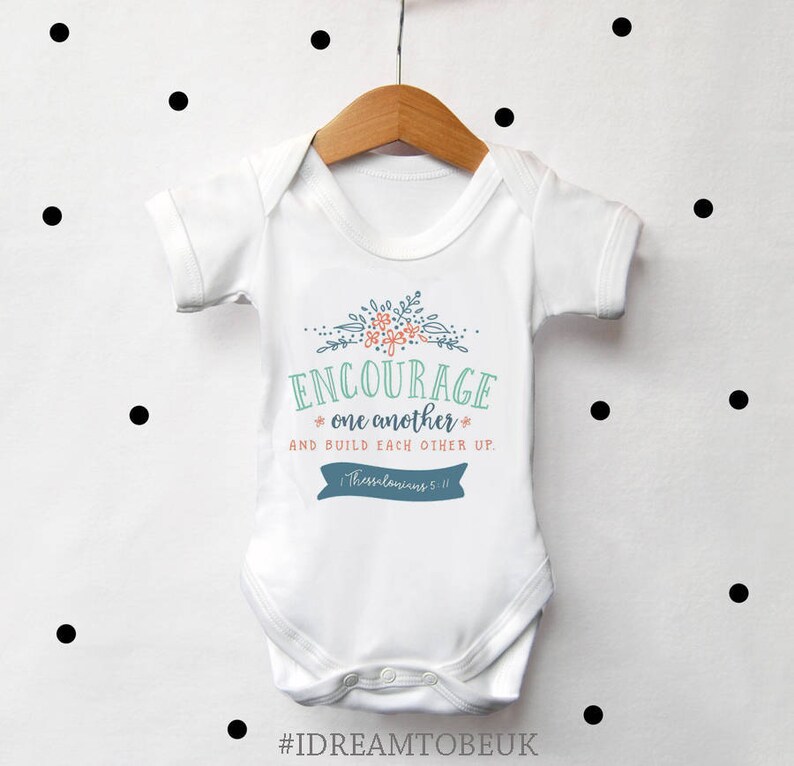 Personalised Baby Bodysuit Scripture Baby Shower Gift Personalised Vest Newbaby Gift Toddler Bodysuit 1 Thess 5 Motivational Lift Up