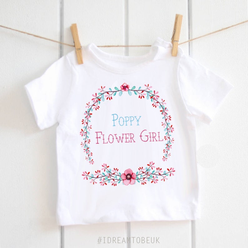 personalised flower girl t shirt