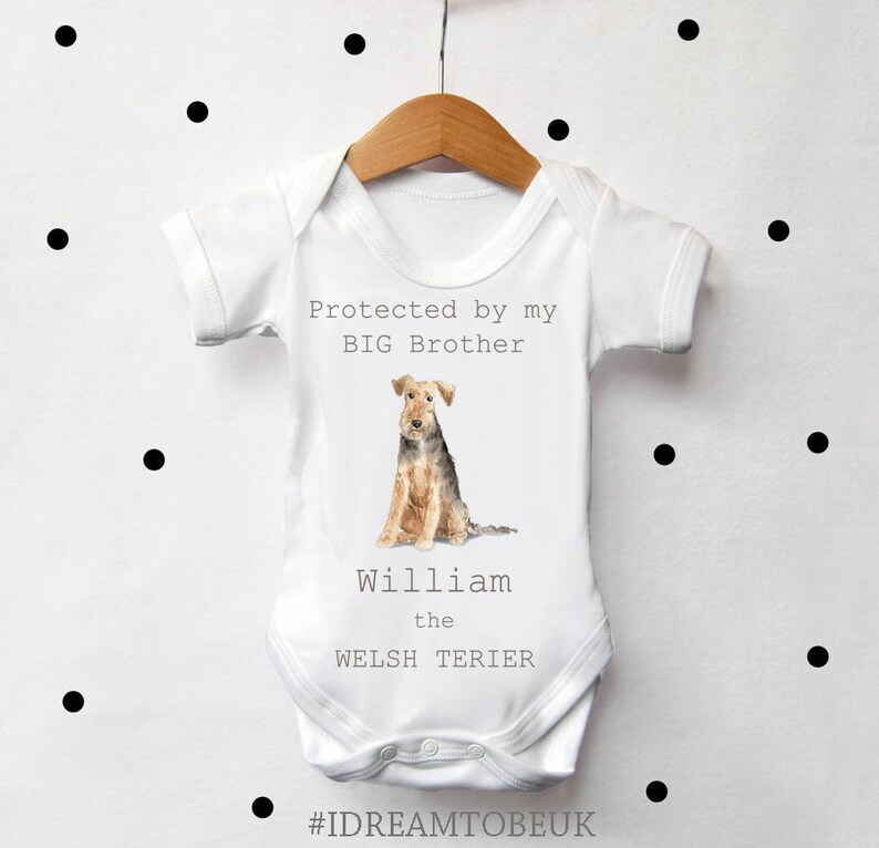 pregnancy reveal Golden Retriever personalised baby bodysuit dog sibling big brother baby announcement puppy dog bodysuit big sister
