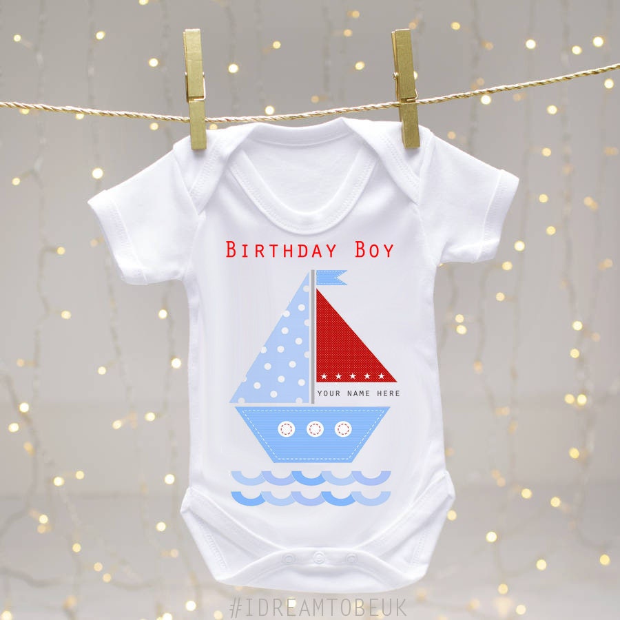 PERSONALISED baby boy clothing 1st birthday babygrow//vest first Birthday gift