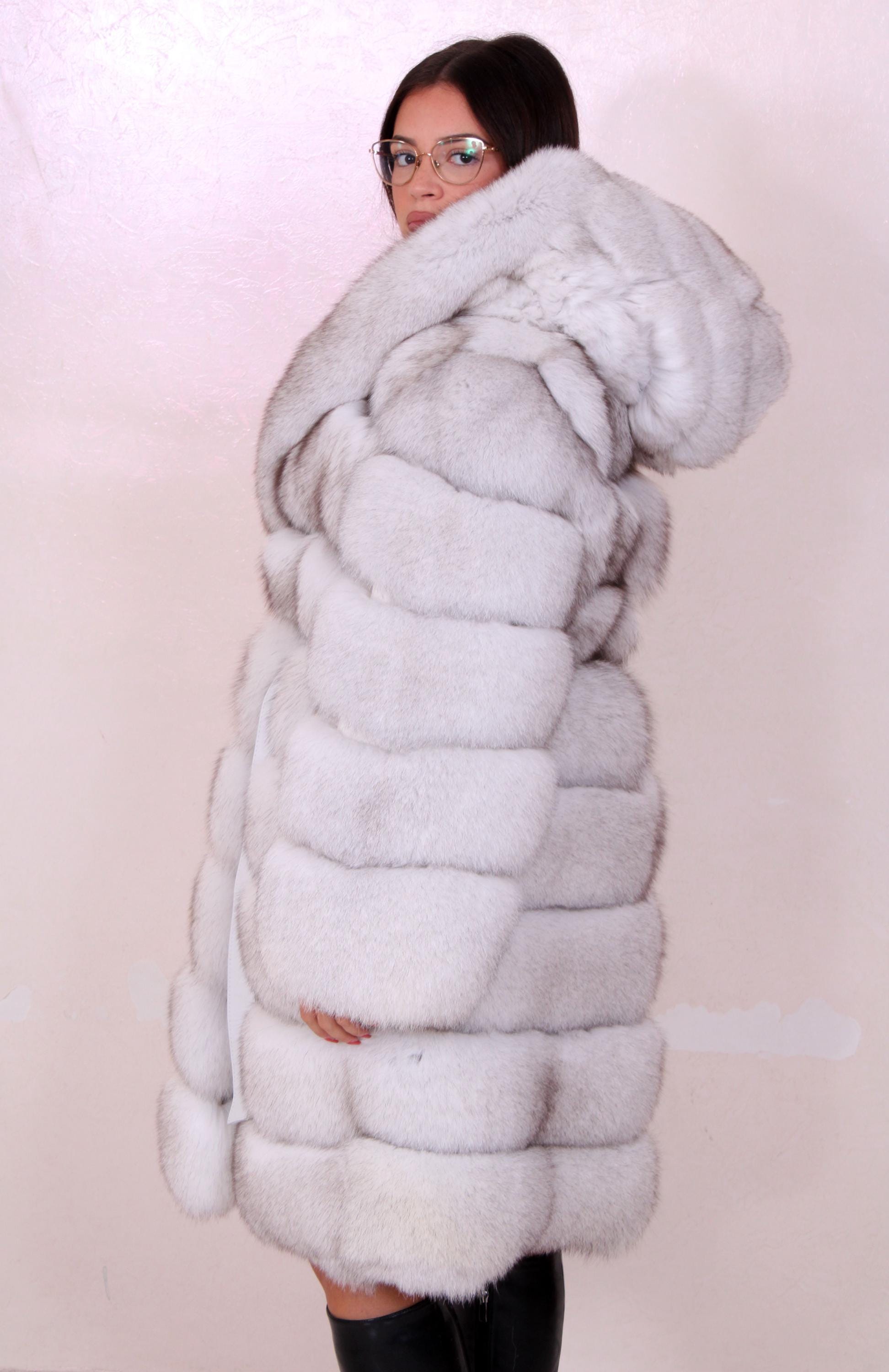 ★美品★Treaturself Fluffy fur jacket Fox Fur Jacket Jacket Fur Coat Fox Pelzmantel Fourrue Renard Mex