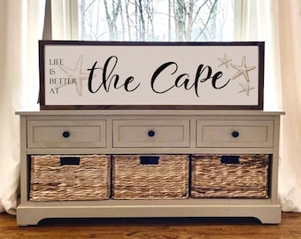 Cape San Blas, Nautical wood Beach sign, Beach decor, Coastal wood wall art for beach house, Custom Farmhouse style sign, personalized signs