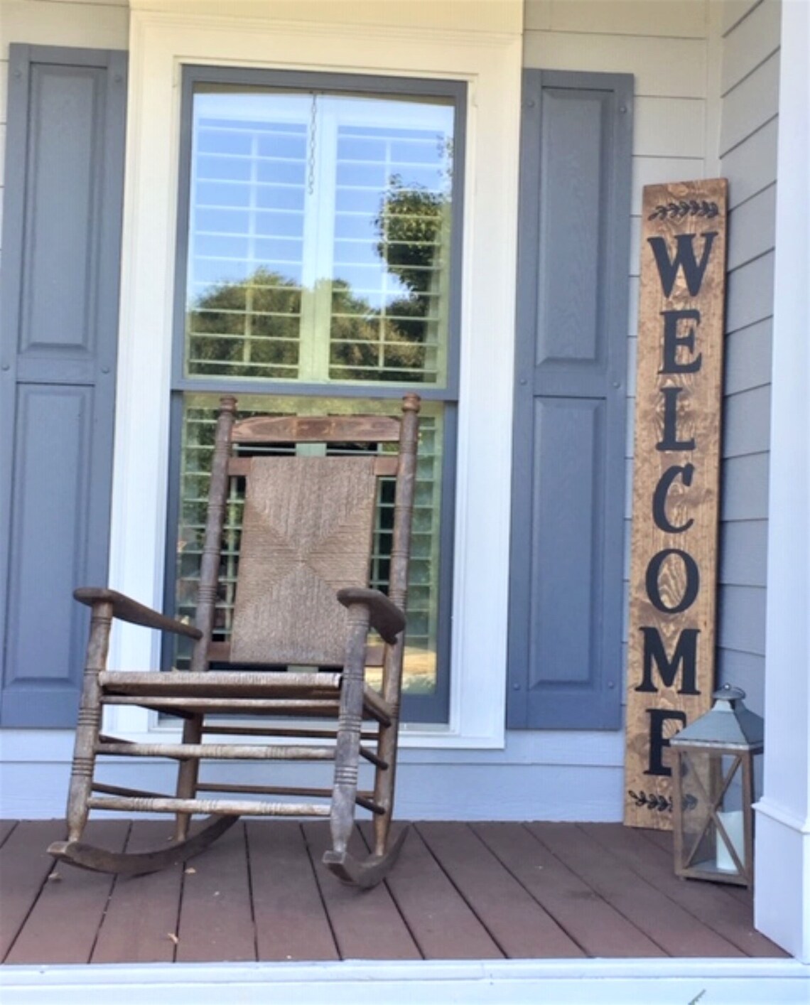 Welcome Sign, LARGE 5ft Tall, Wood Porch Sign, Custom Vertical Wood ...