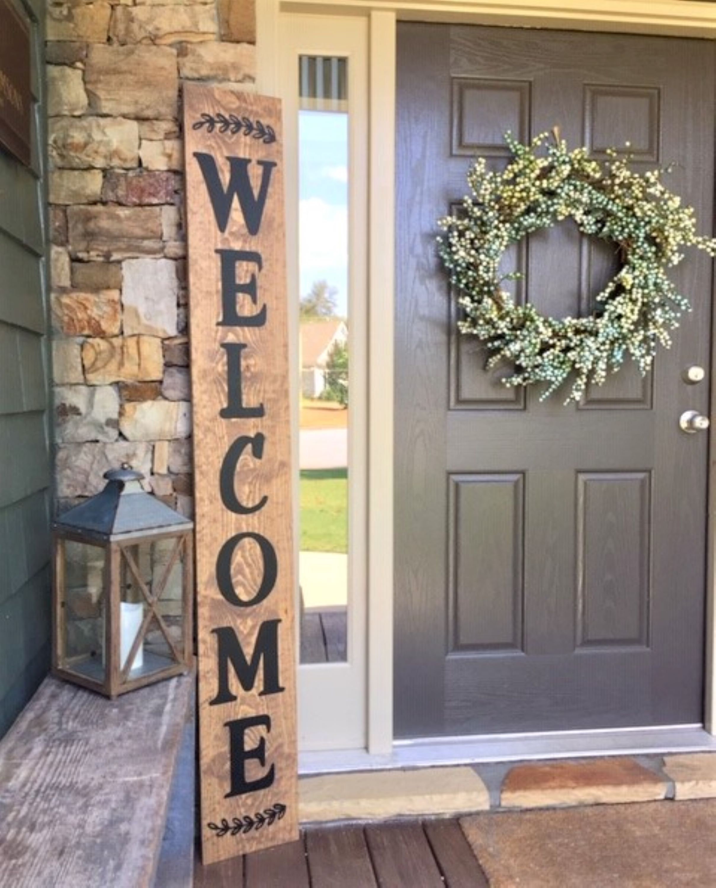 Welcome Sign, LARGE 5ft Tall, Wood Porch Sign, Custom Vertical Wood ...