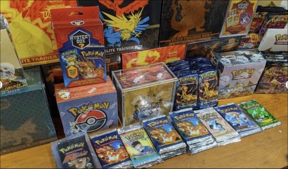 Huge Pokemon Card Sealed Pack Lot 3X Modern Vintage Estate Liquidation  Authentic Premium TCG Lot + Graded Pokemon Card - Etsy