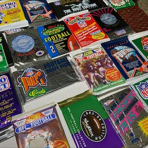 100 ongeopende vintage NFL-voetbalkaarten in verpakkingen