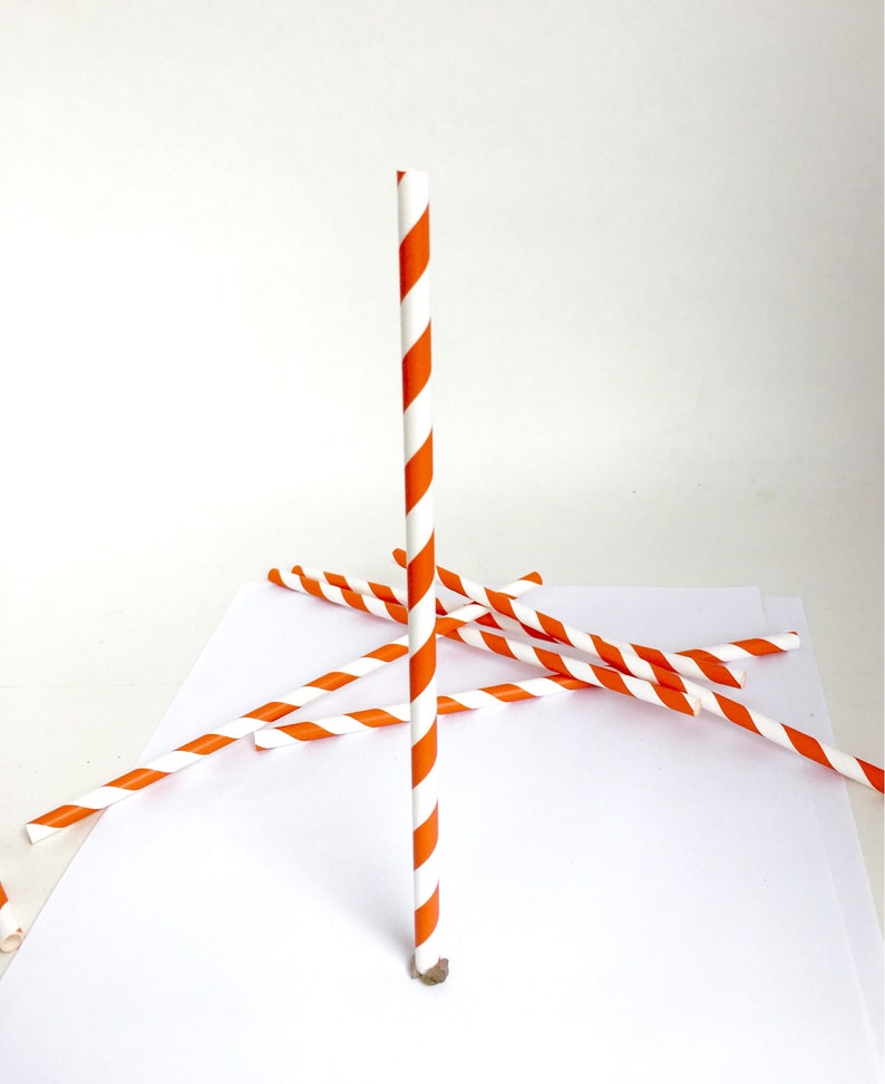 Straws Orange Party Supplies Paper Party Supplies Paper Straws Orange Paper Straw Orange Paper Straws Striped Paper Straws