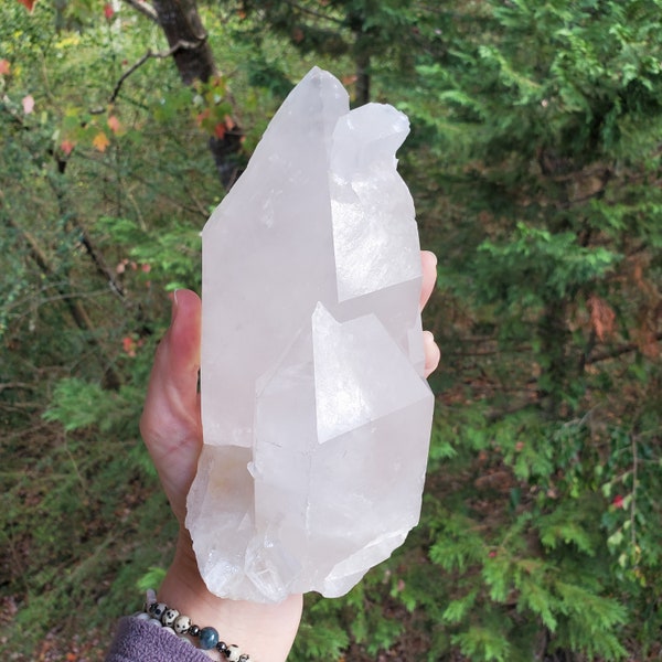 Clear Quartz Cluster, Large Quartz from Brazil, Quartz for meditation, healing, collecting