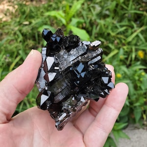 Dark Smoky Quartz Cluster: Crystal Healing Stone